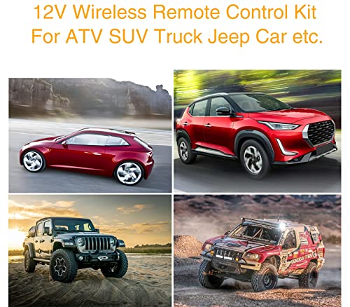 IVONNEY Ggeneric Wireless Winch Remote Control Kit Universal 12V Handset Switch Controller 100 Feet for ATV Truck Jeep SUV Car