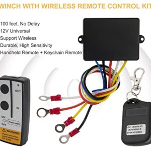 IVONNEY Ggeneric Wireless Winch Remote Control Kit Universal 12V Handset Switch Controller 100 Feet for ATV Truck Jeep SUV Car