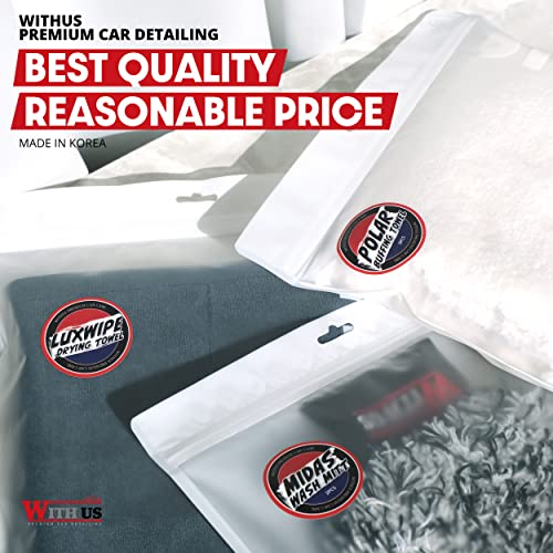 WITHUS LuxWipe Korean Microfiber Towels for Cars - Large Size for Cleaning, Drying & Car Care, Premium Cloth Featuring Lint-Free Edge-Less to Prevent Scratching 20 x 28