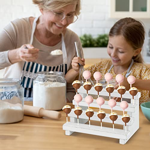 Cake Pop Stand Holder for Display, 22 Hole Solid Wood Lollipop Stand Holder for Weddings Baby Showers Birthday Parties Anniversaries Cake Pop Holder Cake Pop Stand (22 Hole)