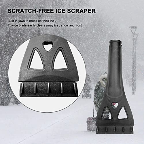 Yixin Ice Scraper with Snow Brush for Car Windshield, Ergonomic Foam Handle and Detachable Snow Removal Tool, Suitable for Truck SUV Windows (Yellow)