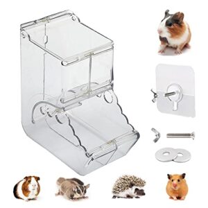 Hamster Automatic Feeder Food Dispenser Small Animals Food Pellets Bowl for Crate and Aquarium Glass Cage Small Pet Natural Habitat Ideal Feeding Bowl /400ml