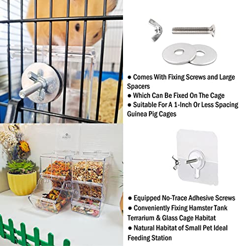 Hamster Automatic Feeder Food Dispenser Small Animals Food Pellets Bowl for Crate and Aquarium Glass Cage Small Pet Natural Habitat Ideal Feeding Bowl /400ml