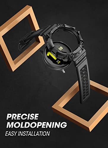 SUPCASE [Unicorn Beetle Pro Series Case for Galaxy Watch 4 [44mm] 2021 Release, Rugged Protective Case with Strap Bands (Black)