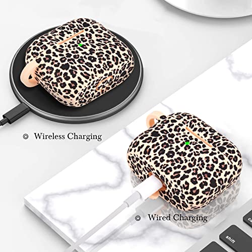 Airpods 3 Case AIRSPO Compatible with AirPods 3rd Generation Case Cover Cute AirPod 3 Case for Women Silicone Case for AirPods 3rd Generation airpods 3 Protective Skin with Keychain (Khaki/Cheetah)