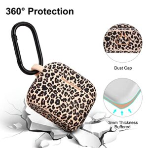 Airpods 3 Case AIRSPO Compatible with AirPods 3rd Generation Case Cover Cute AirPod 3 Case for Women Silicone Case for AirPods 3rd Generation airpods 3 Protective Skin with Keychain (Khaki/Cheetah)