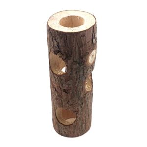 my mironey natural wooden hamster exercise tunnel forest hollow tree activity tube exercise tube chew hamster toy,7.87" length