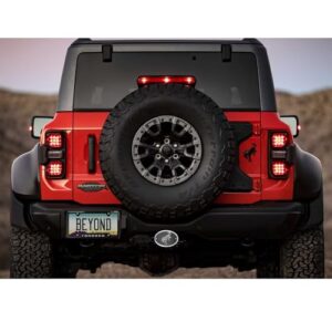 iPick Image for Ford New Bronco 3D Black Logo on Carbon Fiber Look Oval Billet Aluminum 2 inch Tow Hitch Cover