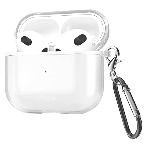 USTIYA Case for AirPods 3 Clear 2021 Protective Cover Transparent Key Chain Strap Protection Wireless Charging