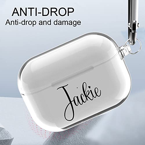 AIPNIS Personalized Case Compatible with AirPods 3,Custom Name Gift Shock Absorption Soft Clear TPU for Airpods 3rd Generation 2021 Cover,with Keychain