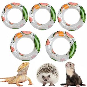 4.72 inch lizard bearded dragon bath collar ring small animal inflatable float toy reptile swim life jacket float for for ferret lizard hedgehog hamster ferret cage accessories photo shoot toy