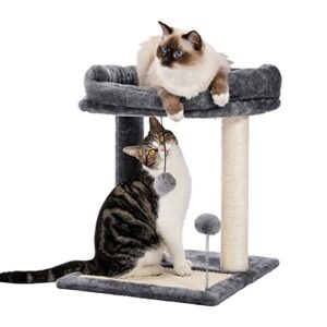 pawz road cat scratching post bed, featuring with soft perch sisal-covered scratch posts and pads with play ball great for kittens and cats