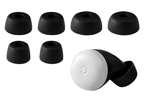 Geiomoo Silicone Earbuds Ear Tips Compatible with Pixel Buds 2, Slim Soft Eartips Earpads (Black, L/M/S)