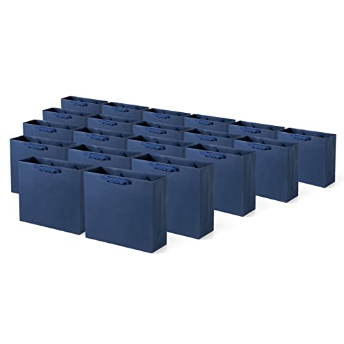 Sdootjewelry Blue Gift Bags, 12.5×4.5×11" Kraft Paper Bags with Handles 20 Pack Party Bags, Shopping Bags, Kraft Bags, Retail Bags, Merchandise Bags, Business Bags,Retail Bags, Paper Gift Bags