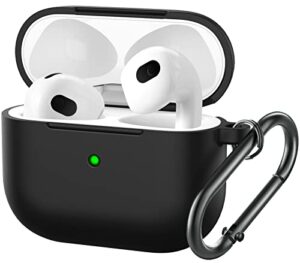 brg for airpods 3 case cover, soft silicone protective case skin with keychain for apple airpods 3 case 2021[front led visible]