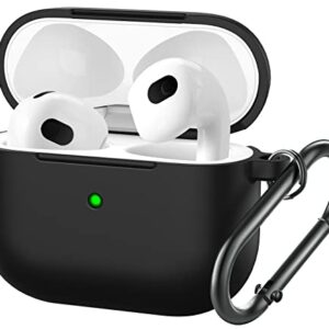 BRG for Airpods 3 Case Cover, Soft Silicone Protective Case Skin with Keychain for Apple Airpods 3 Case 2021[Front LED Visible]