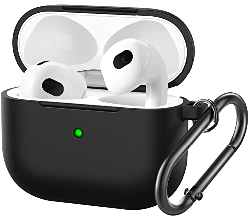 BRG for Airpods 3 Case Cover, Soft Silicone Protective Case Skin with Keychain for Apple Airpods 3 Case 2021[Front LED Visible]