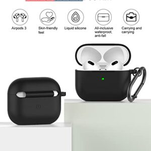 BRG for Airpods 3 Case Cover, Soft Silicone Protective Case Skin with Keychain for Apple Airpods 3 Case 2021[Front LED Visible]