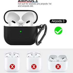 BRG for Airpods 3 Case Cover, Soft Silicone Protective Case Skin with Keychain for Apple Airpods 3 Case 2021[Front LED Visible]