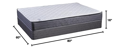 Treaton, 8-Inch Gentle Firm Supportive Yet Remarkebly Comfortable Innerspring Mattress & 8" Wood Box Spring Set, Queen