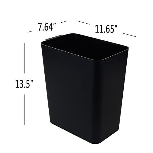 Nicesh 3-Pack Black 4.5 Gallon Trash Can Wastebasket, Garbage Container Bin