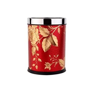 wpboy trash can small bathroom trash can garbage can with removable inner bucket indoor dustbins for bathrooms, powder rooms, kitchens rubbish recycle bins (color : red, size : ww)
