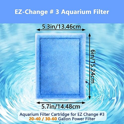 Yonice 8 Pcs Aquarium Filter Cartridge,Compatible for Aqua-Tech 20-40/30-60 Power Filters,Replacement for AquaTech EZ-Change #3