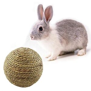 6cm/2.36" ​Rabbit Chewing Natural Grass Ball Toy Rolling Ball Chew Toy for Rabbits Guinea Pigs Chinchilla Bunny Teeth Cleaning Pet Cage Entertainment Molar Tool