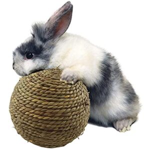 6cm/2.36" ​Rabbit Chewing Natural Grass Ball Toy Rolling Ball Chew Toy for Rabbits Guinea Pigs Chinchilla Bunny Teeth Cleaning Pet Cage Entertainment Molar Tool