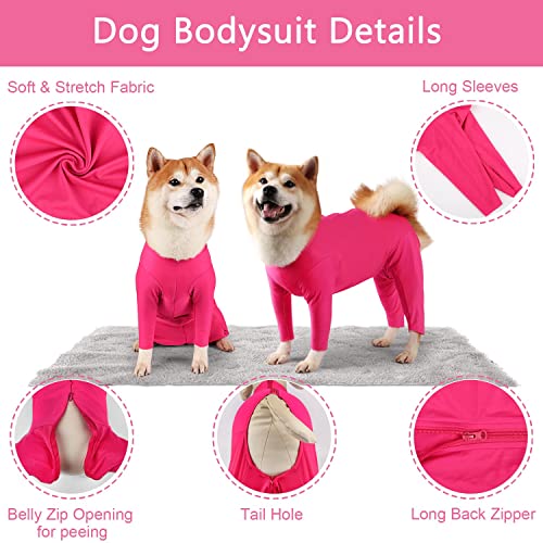 Due Felice Dog Onesie Shedding Suit Full Coverage Pet Surgical Recovery Bodysuit After Surgery Wear Cone Collar Cone Alternative Anxiety Calming Shirt for Female Male Dog