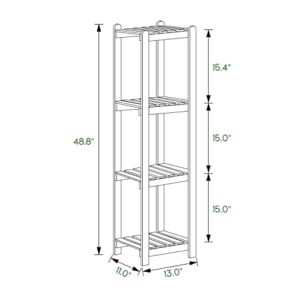 MoNiBloom Wood Plant Stand Indoor, 4 Tier Tall Plant Shelf Pot Flower Stands Display Rack Holder Outdoor, Planter Stands Shelves for Corner Living Room Balcony