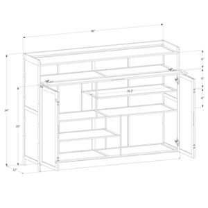 MoNiBloom Bamboo 5 Tier Freestanding Shoe Storage Cabinet Organizer Shelf Stand Unit Up to 25 Pairs for Boots Heels Sneakers Sandals, w/ Doors, Brown