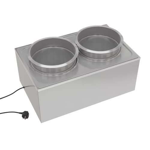 KoolMore Commercial Bain Marie Countertop Food Warmer, Soup Station, and Buffet Table Server with Two Serving Pots, Stainless-Steel Steamer with Auto Shut Off (CFW-4), Silver