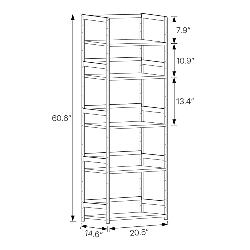 MoNiBloom Bamboo 5 Tier Bookshelf Bookcase Shelf Storage Organizer, Free-Standing Utility Plant Flower Rack for Living Room Office Bedroom Kitchen, Natural