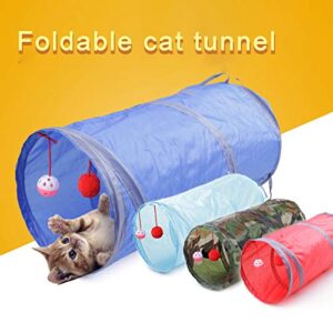 Cat Tunnels for Indoor cat, Cat Toys Collapsible Pet Play Tunnel Tube Toy with a Bell Toy for Cat Puppy Kitten Rabbit (Black)