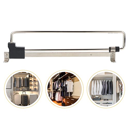 ULTECHNOVO Wall Mounted Coat Rack Retractable Closet Out Rod: Heavy Duty Wardrobe Clothes Hanger Rail Towel Pipe Clothes Rack for Closet Organizer Wall Mounted Shelves