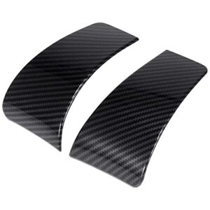 x autohaux 1 pair safety belt button cover trim for dodge challenger 2015-2021 carbon fiber pattern black decoration sticker