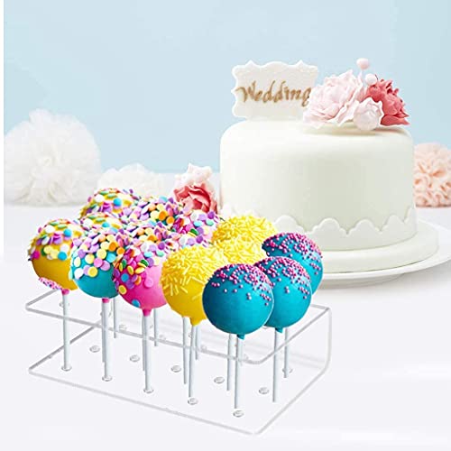 HiYZ Lollipop Holder Stand Acrylic Cake Pop Display, 15 Hole Clear Cake Pop Stand Display Lollipop Stand Holder Display for Weddings Baby Showers Birthday Party Halloween Christmas Candy Decorative