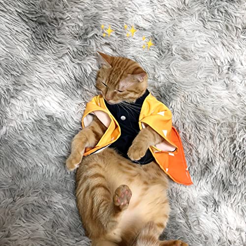 Balaee Cat Clothes are Suitable for Small and Medium-Sized Pet Cats and Dogs, Role-Playing Party Cat Dressing (Agatsuma Zenitsu)