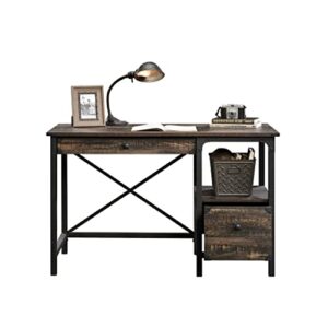 Sauder Steel River Desk, L: 47.48" x W: 23.47" x H: 29.53", Carbon Oak Finish