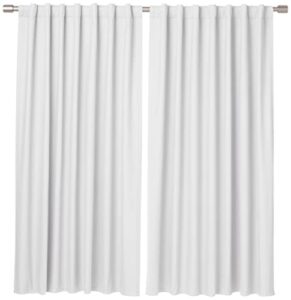 amazon basics room darkening blackout window curtains with back tab hanging loops - 52" x 63", white