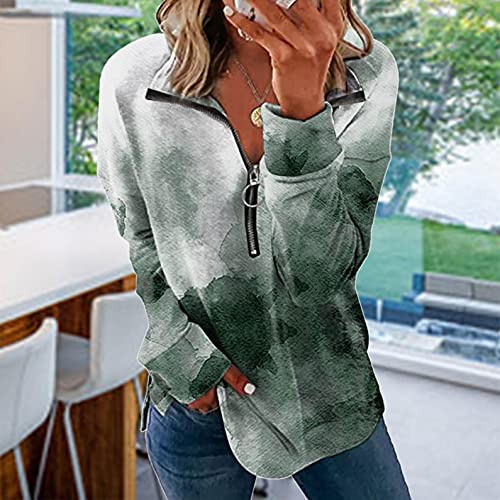 Jackets for Women,Women’s Casual Long Sleeve Lapel Zipper Sweatshirt Drawstring Loose Pullover Tops