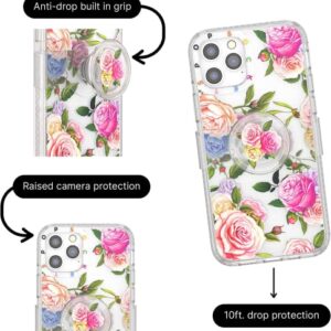 PopSockets iPhone 12/12 Pro Vintage Floral Magsafe Phone Case PopCase with Slide