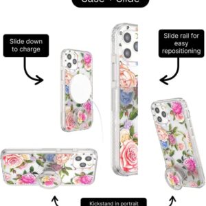 PopSockets iPhone 12/12 Pro Vintage Floral Magsafe Phone Case PopCase with Slide