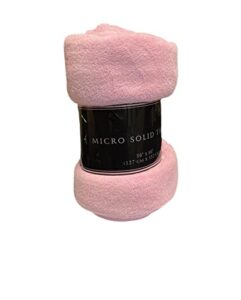 warm soft throw blanket lightweight fleece for humans & animals (light pink)