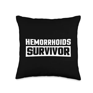 get well soon threads co. funny hemorrhoid surgery throw pillow, 16x16, multicolor