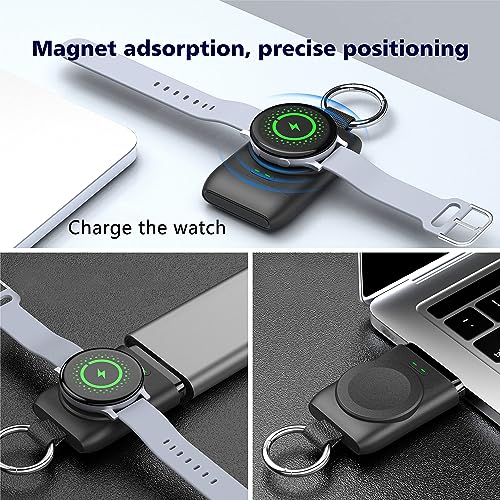 doeboe for Samsung Watch Charger, Portable Charger for Samsung Watch, Watch Charger for Galaxy Watch 6/6 Classic/5/5 Pro/4/3/Active 2/Gear S3, 1400mAh USB C Galaxy Watch Charger Accessories Keychain