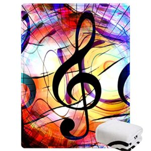 Wucidici Music Note Colorful Throw Blanket Lightweight Soft Cozy Musical Notes Blanket for Couch Sofa Bed 50"x 60"