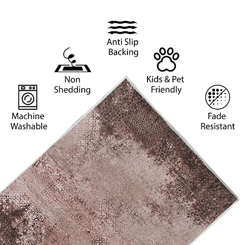 Vernal Machine Washable Anti Slip Area Rug Pet Friendly High Traffic Non-Shedding Rugs, Dustan Style Eco Friendly Carpets 6 X 9 (180x274cm), Beige