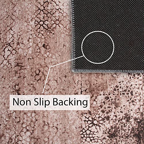 Vernal Machine Washable Anti Slip Area Rug Pet Friendly High Traffic Non-Shedding Rugs, Dustan Style Eco Friendly Carpets 6 X 9 (180x274cm), Beige